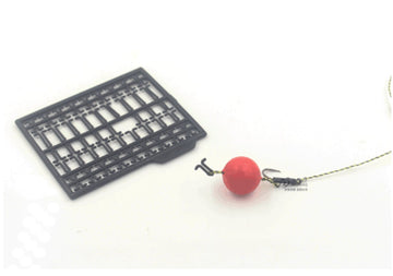 Close-up of durable plastic boilie stopper and frame
