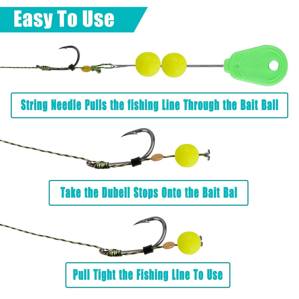 Ready-tied hair rig assemblies with swivels and hooks
