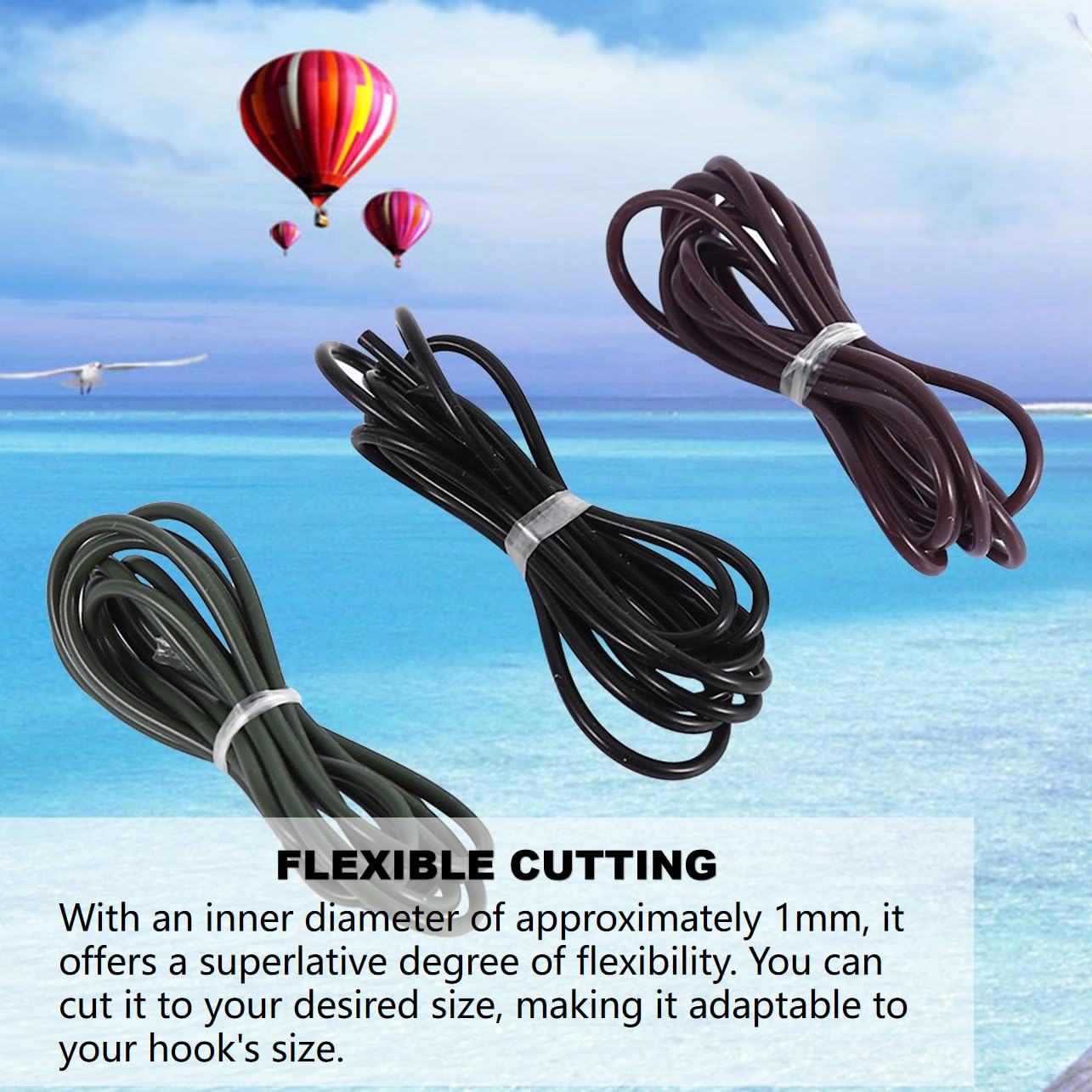 Green 1m silicone carp rig tubing for hair rigs