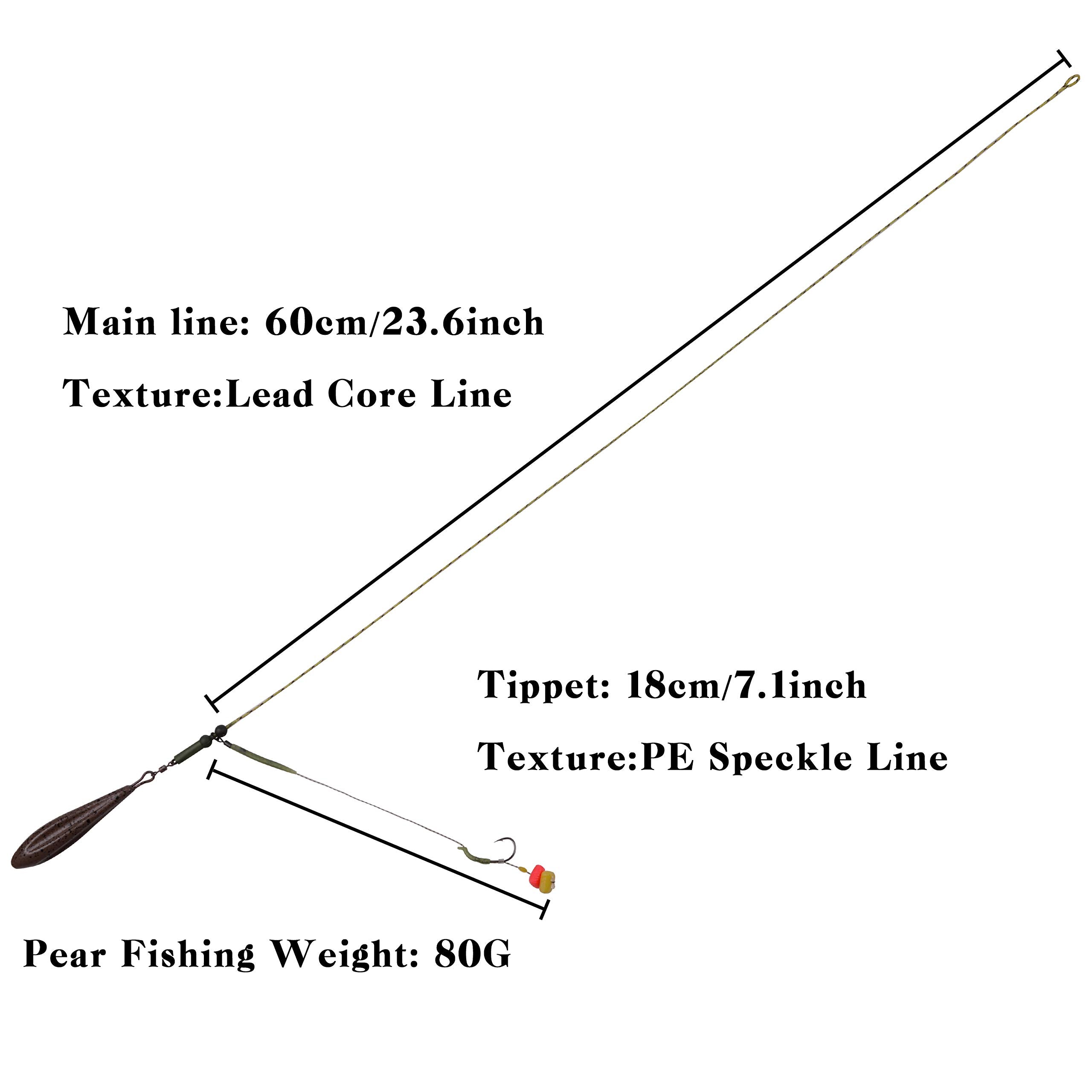 Carp rigs braided line 57cm 15-30lb test