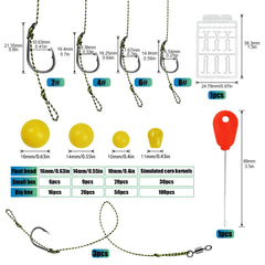 Assorted high-carbon steel hooks for carp fishing