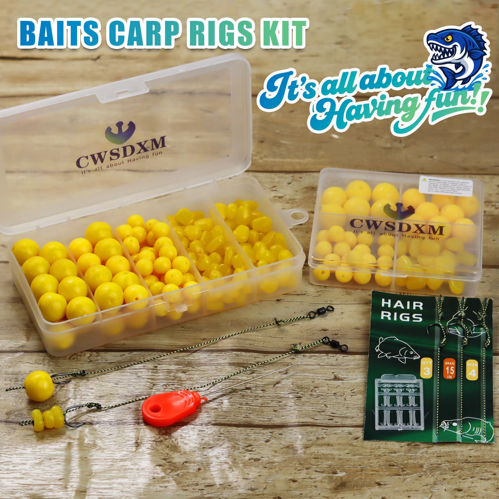 All contents of the carp rigs kit with packaging