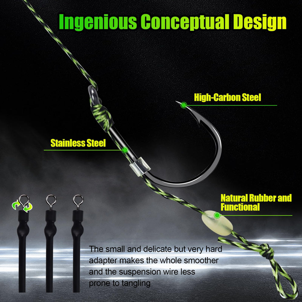 Baiting needles included for efficient rigging