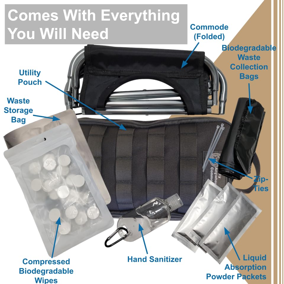 Carry Anywhere Commode setup-ready on a campsite for quick outdoor toilet access.