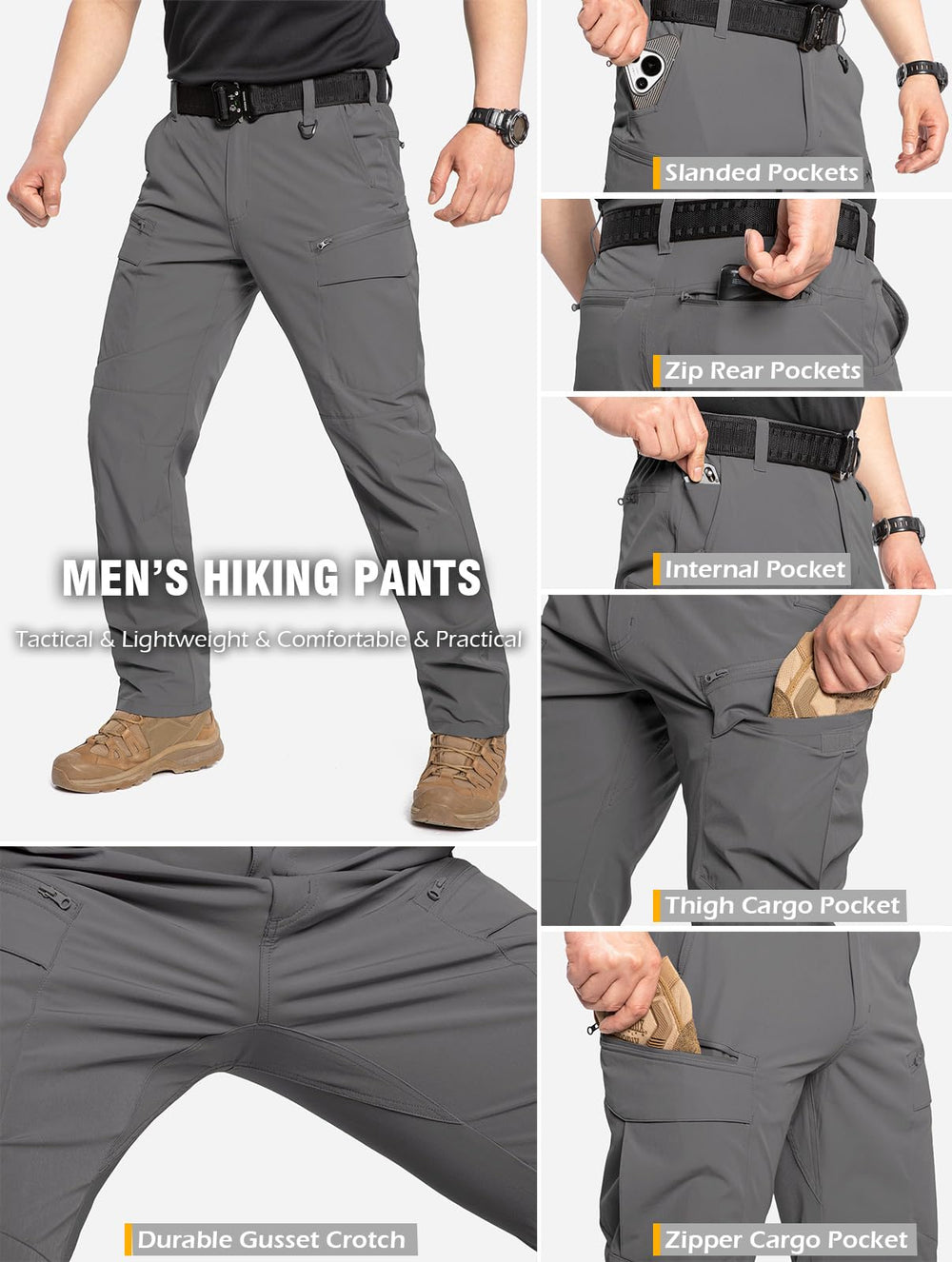 CARWORNIC side-action waistband on pants enabling comfortable movement