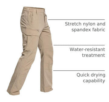 CARWORNIC men's lightweight hiking pants knee-action cut supports dynamic outdoor movement