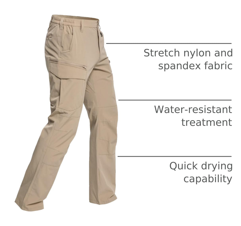 CARWORNIC men's lightweight hiking pants knee-action cut supports dynamic outdoor movement