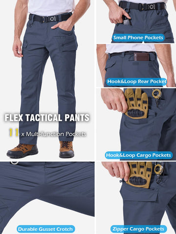 CARWORNIC men's stretch tactical pants thigh pockets for quick-access tools