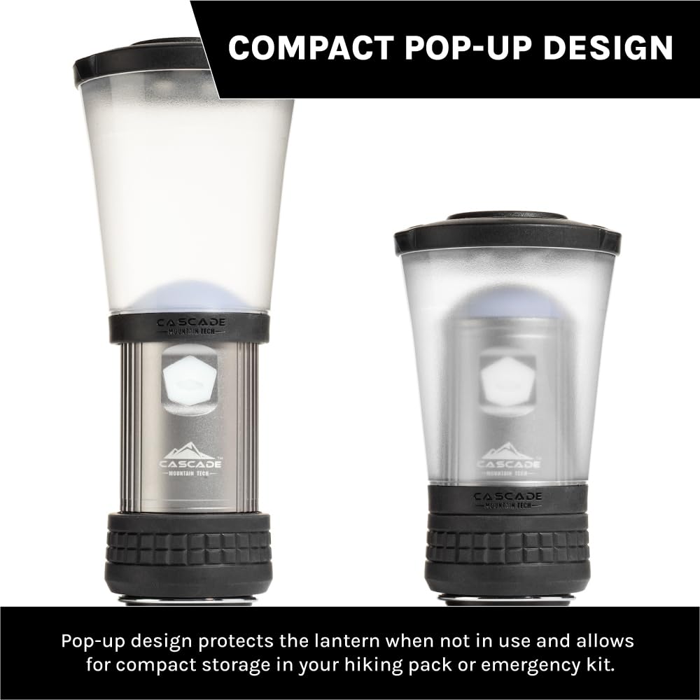 Cascade Mountain Tech lantern demonstrates IPX4 water resistance.