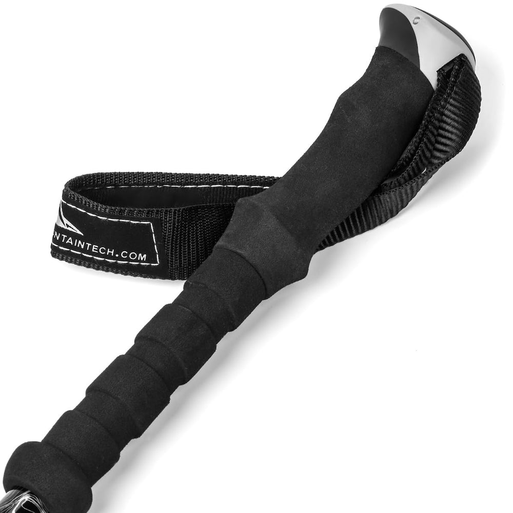 Cascade Mountain Tech trekking poles disassembled into compact sections for storage.