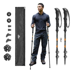 Cascade Mountain Tech trekking poles overview showing durable aluminum build for all terrains.