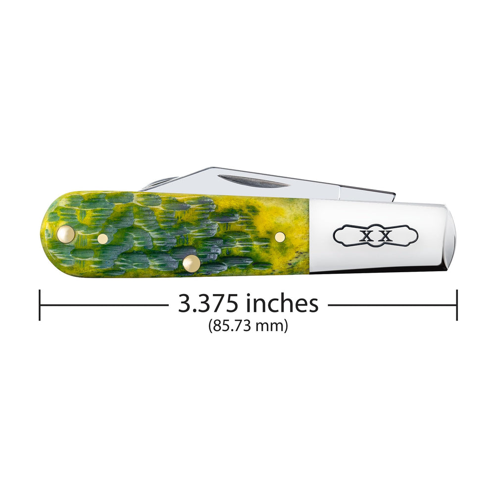 Case XX Barlow green apple bone blade open shows clip and pen blades ready for quick chores
