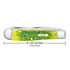 Case XX Pocket Knife Trapper green apple bone clip-closed compact carry.