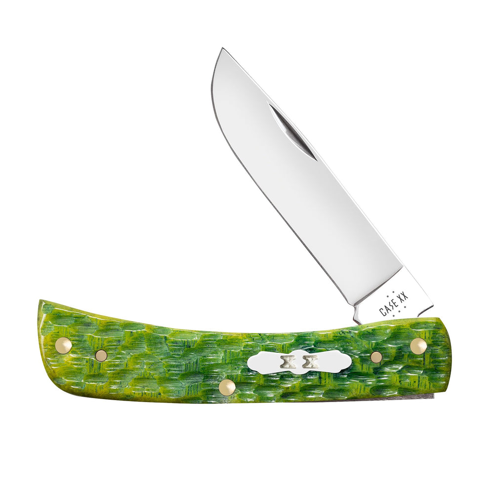Case XX SOD BUSTER JR green apple bone handle for everyday carry and comfort.