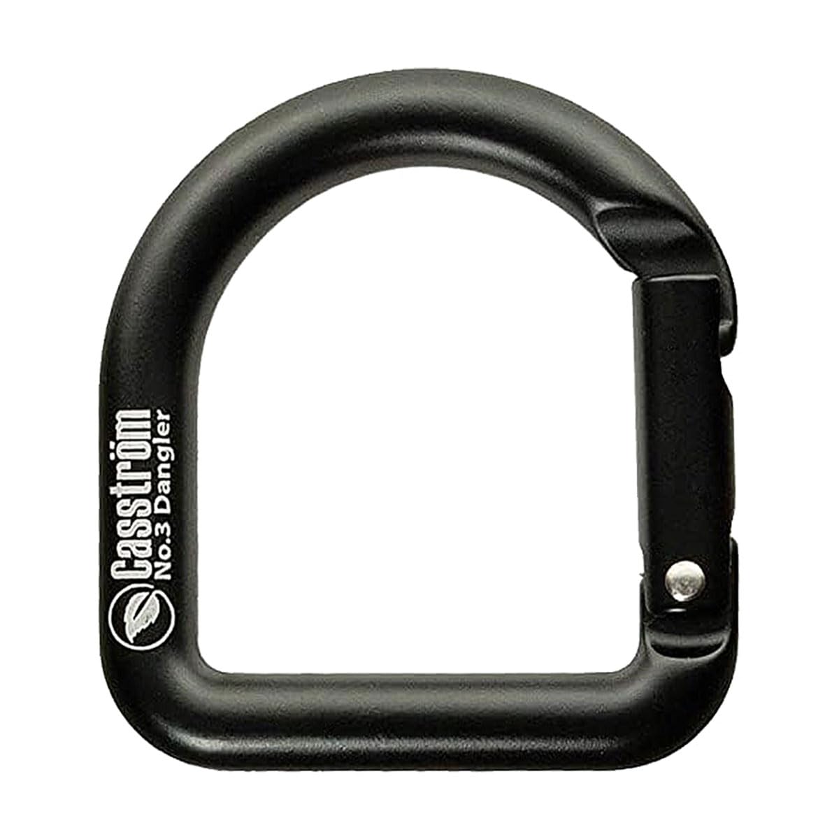Casström Black Dangler carabiner enabling quick knife access and versatile waist setup