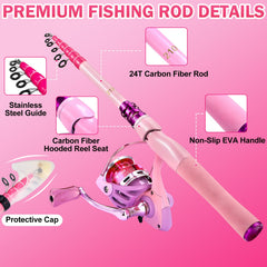 Spinning reel included in Castaroud Lady fishing kit