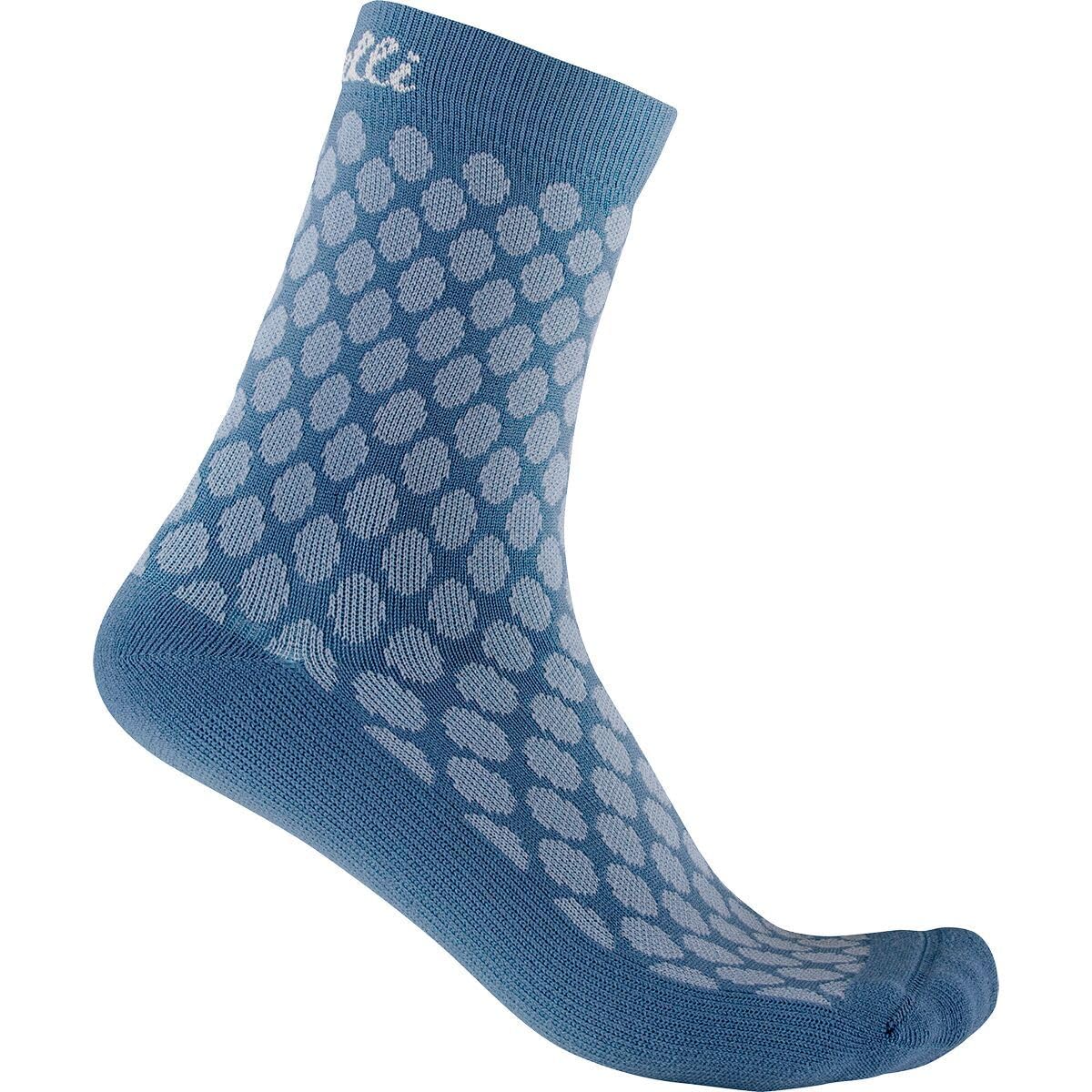 CASTELLI Sfida 13 sock for women, dark steel blue, warm cushioning for cool rides.