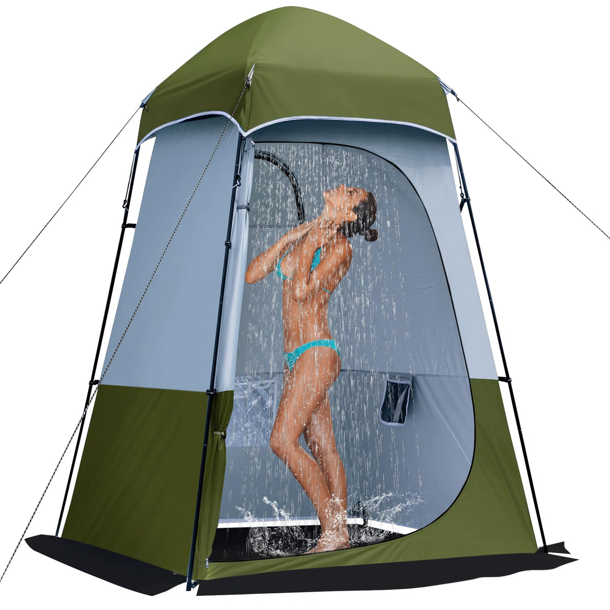 Castle Unicorn camping shower tent front view showing spacious privacy enclosure for outdoor showers