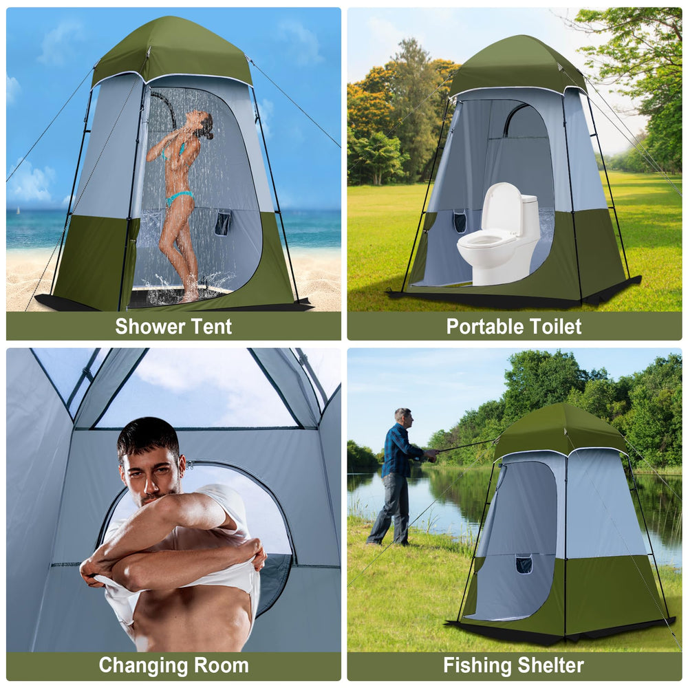 Castle Unicorn camping shower tent in use outdoors for privacy and shelter