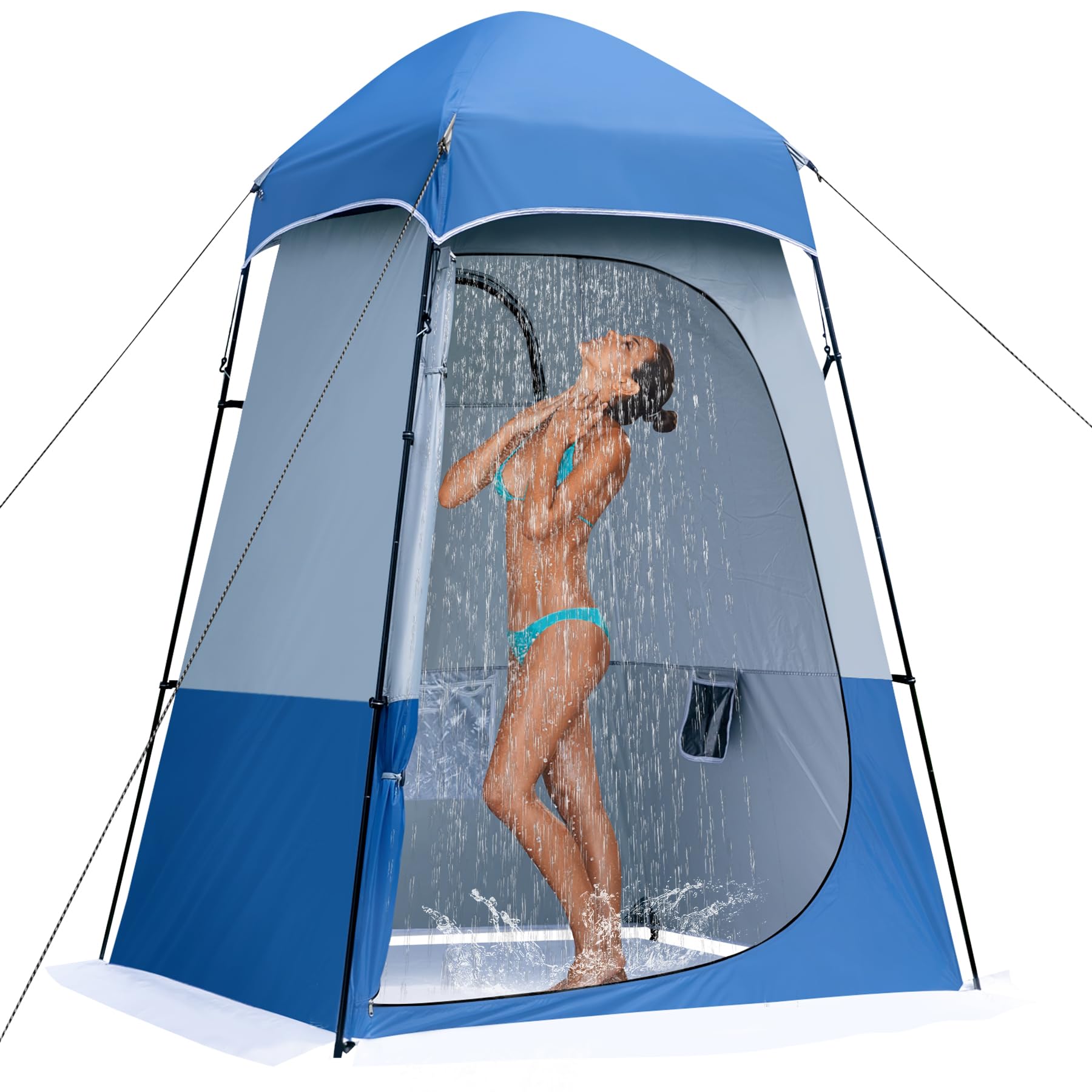Castle Unicorn camping shower tent interior shows spacious privacy for dressing or rinsing