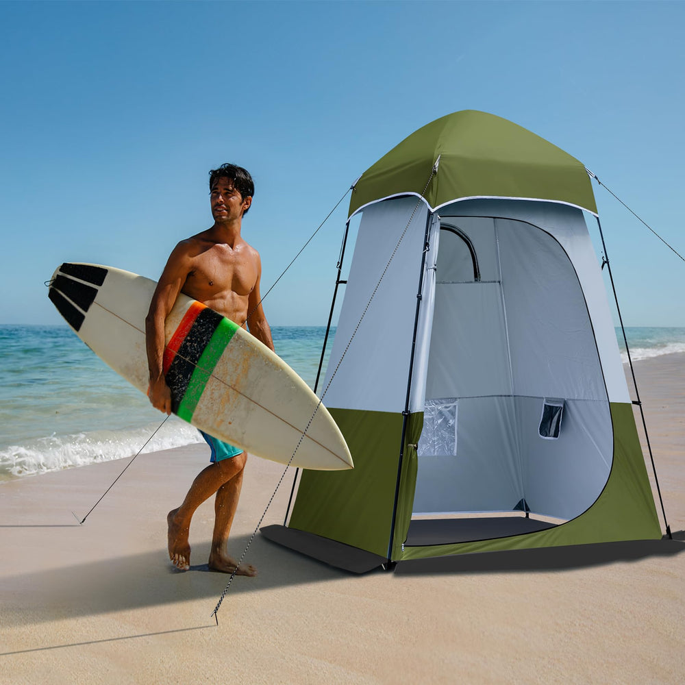 Castle Unicorn camping shower tent packed size shows compact carry dimensions for trips