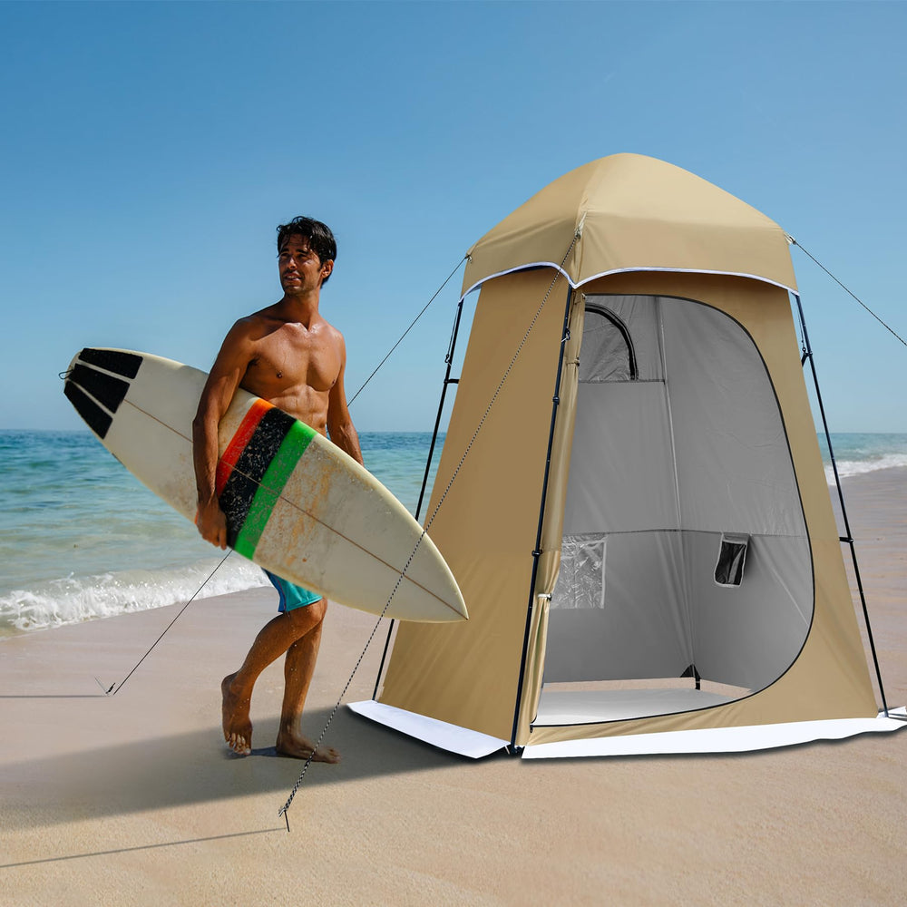 Castle Unicorn camping shower tent poles-durability highlights rugged steel for stability.