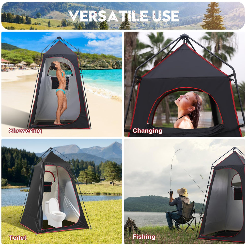 Castle Unicorn camping shower tent folds compactly for easy packing