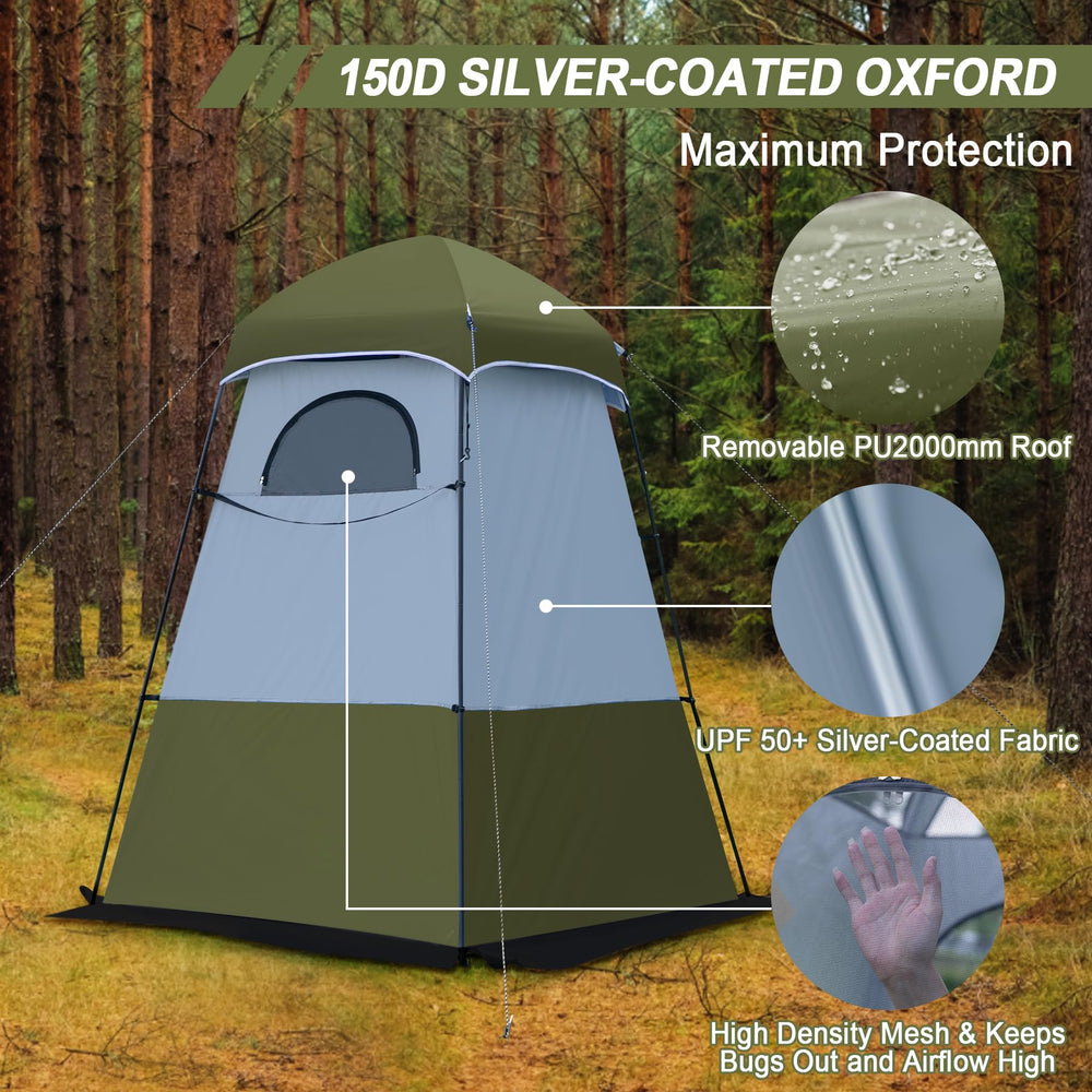 Castle Unicorn shower tent privacy entrance provides secure changing space outdoors