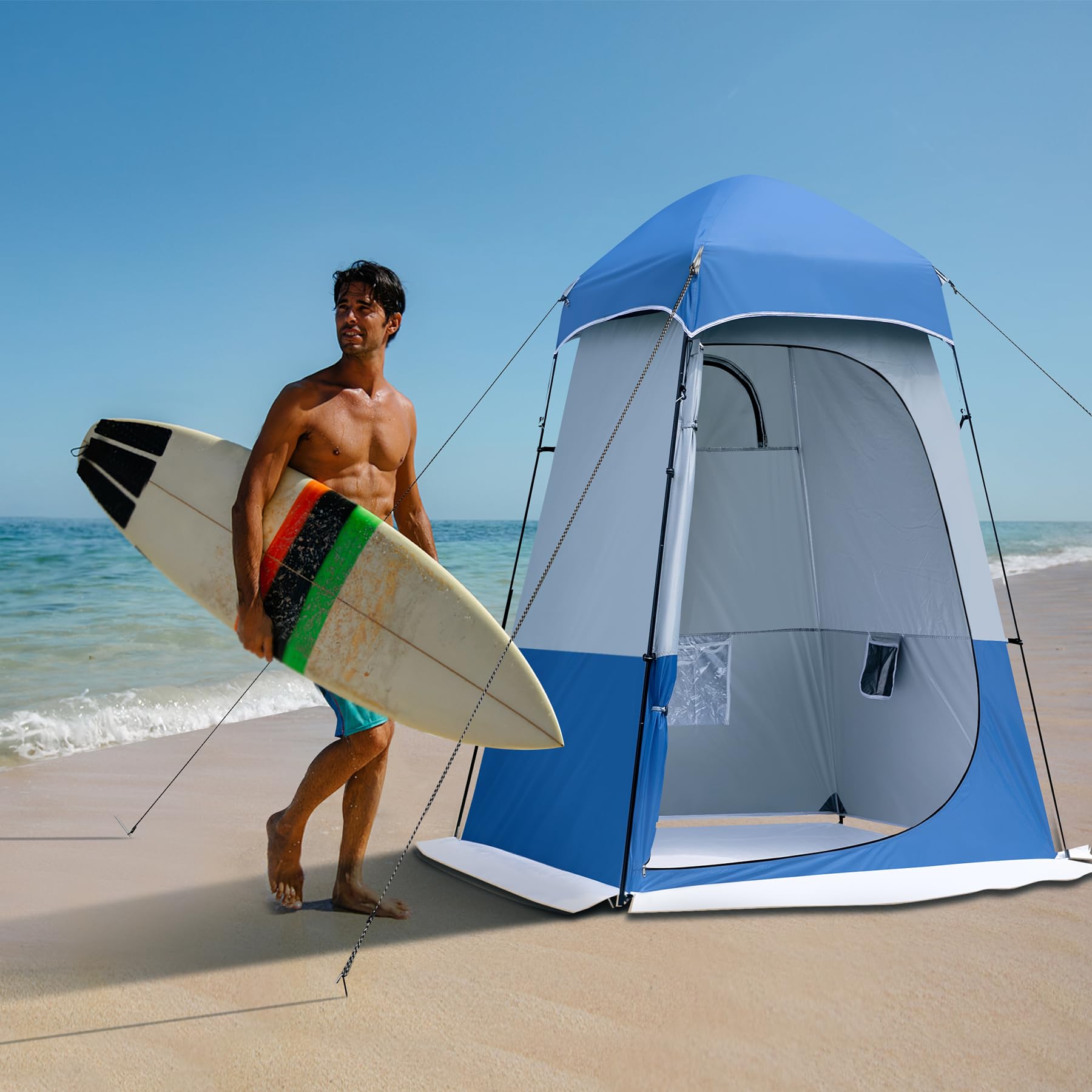 Castle Unicorn tent stability highlights wind-resistant steel frame and stakes