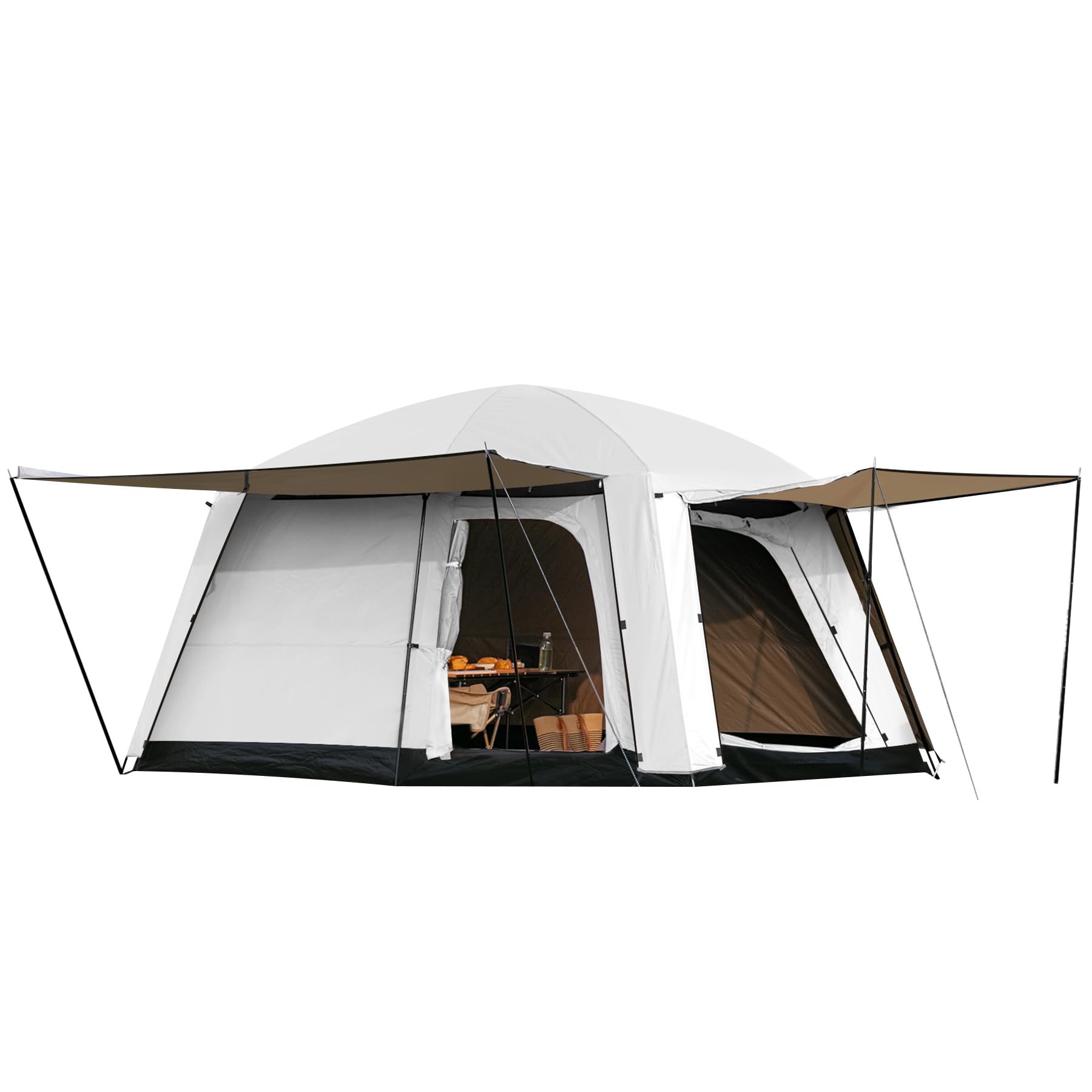 Castle Unicorn tent front view showing roomy entry and porch space for gear.