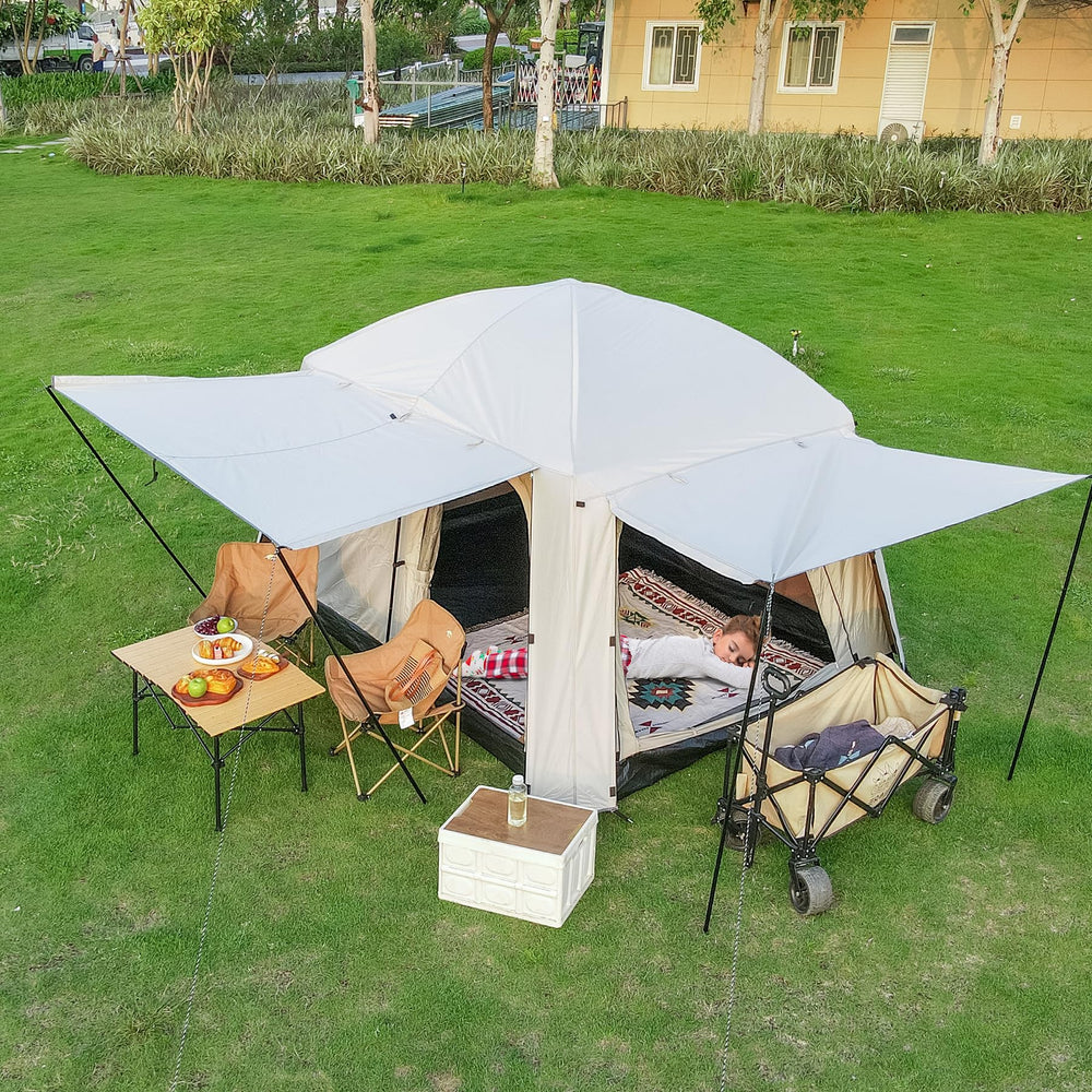 Castle Unicorn night sky vent and mesh roof for stargazing ventilation.
