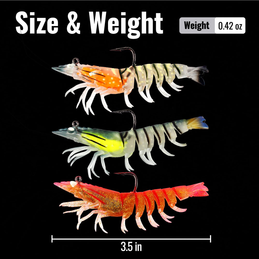 CASTSTRIKE 3Pcs shrimp lure in water showing action