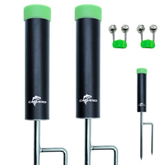 CASVEXO 2-pack fishing pole holders in aluminum with black powder coating and green accents