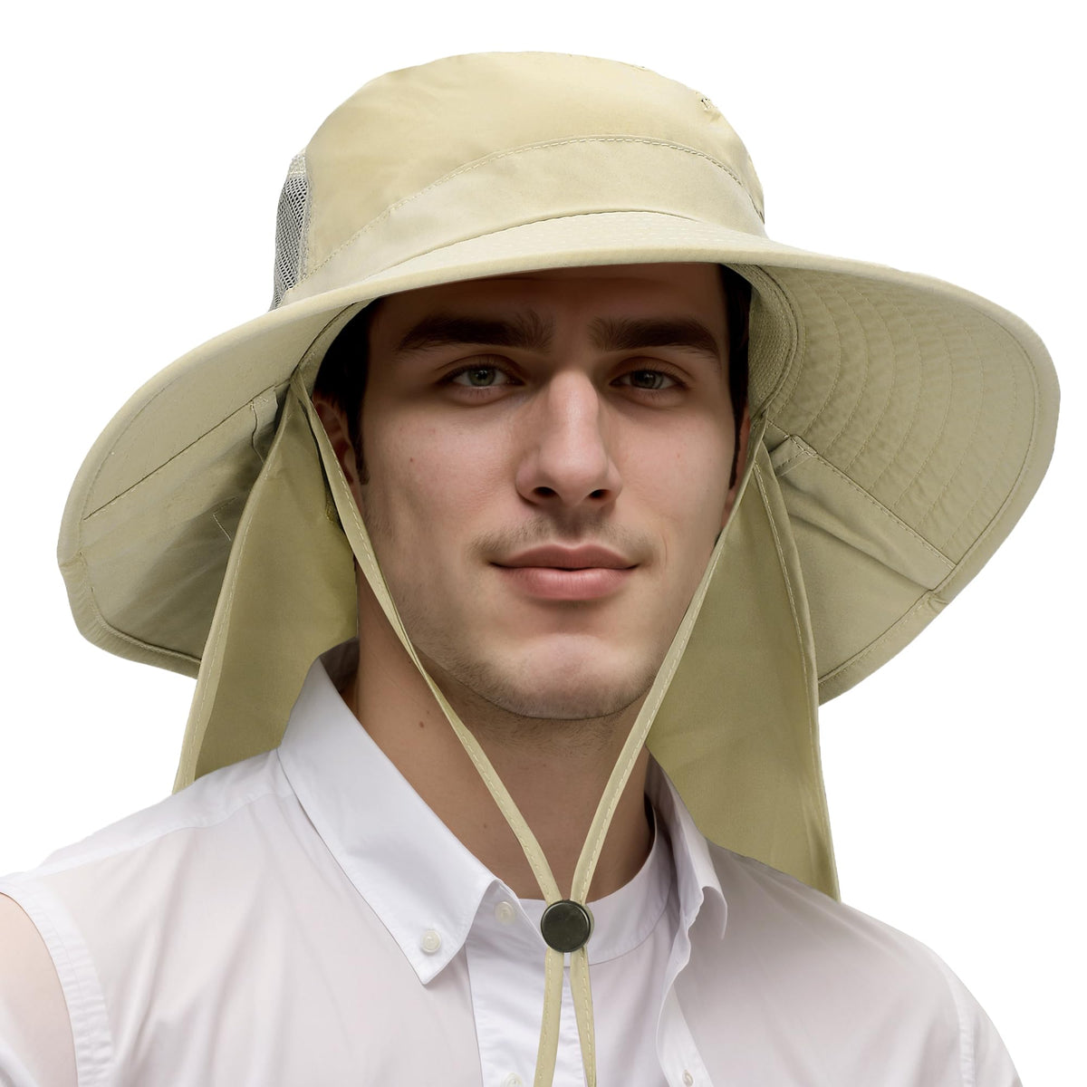 Man wearing Catalonia sun hat for outdoor activities