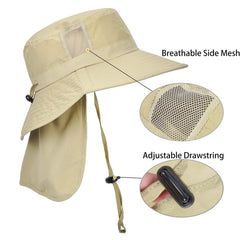Wide 4-inch brim provides sun shade for face and ears