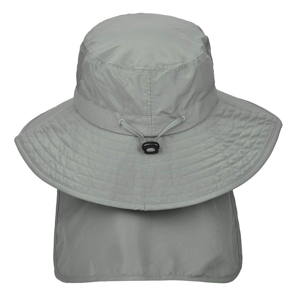 Adjustable drawstring and mesh panels for ventilation