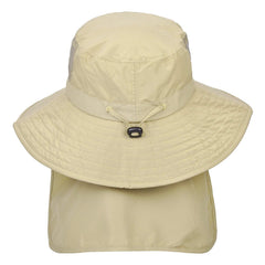 Neck flap tucked in to convert to bucket hat