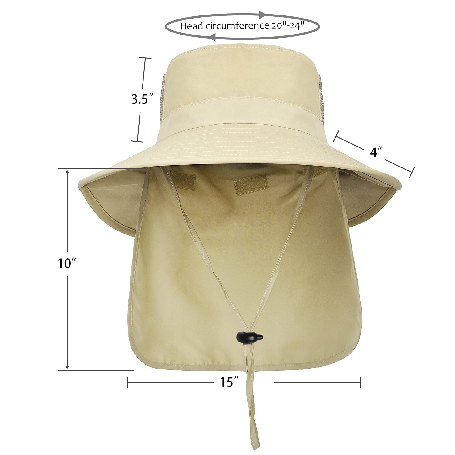 Adjustable drawstring keeps hat secure on windy days