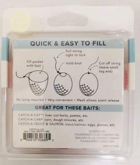 Demonstration of filling and tightening knot to secure bait in Catch-A-CAT Bait Pocket
