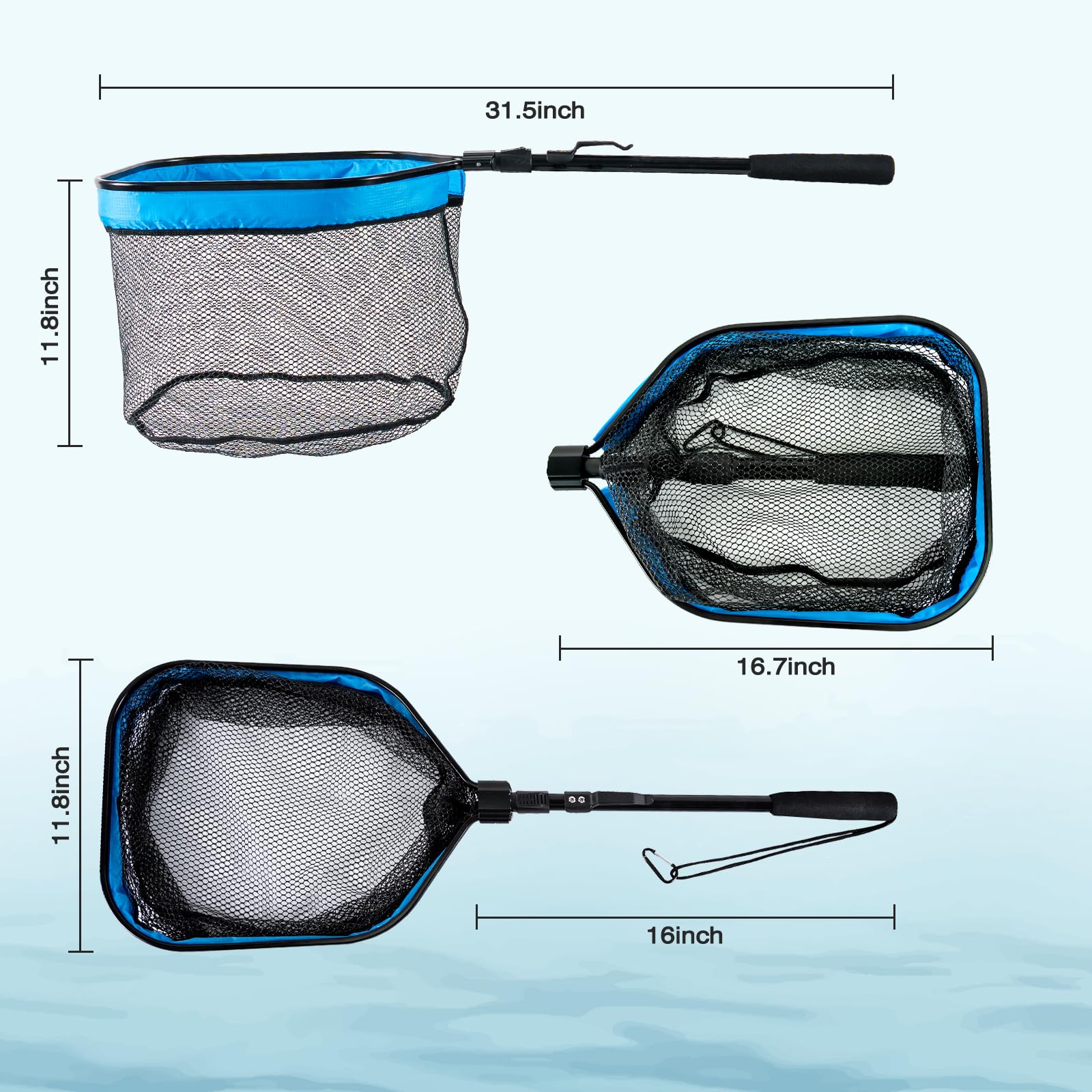 Catch and release fishing net suitable for freshwater and saltwater