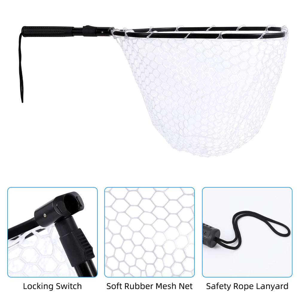 Net with safety rope lanyard to prevent loss