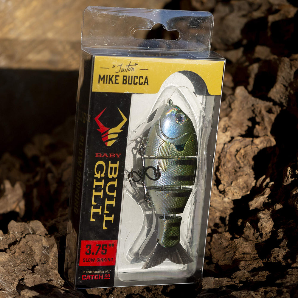 Catch Co Baby Bull Gill 3.75 inch treble-hooks rig ready for angling.