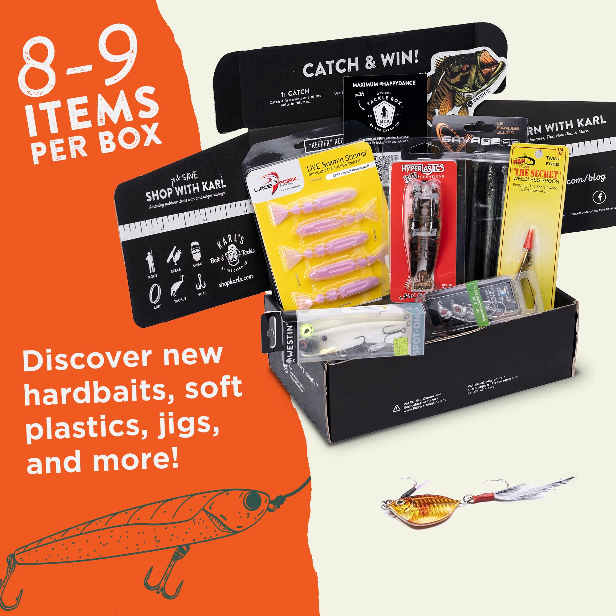 Catch Co Mystery Tackle Box Elite Inshore Kit hook and weight set organized for versatile casts