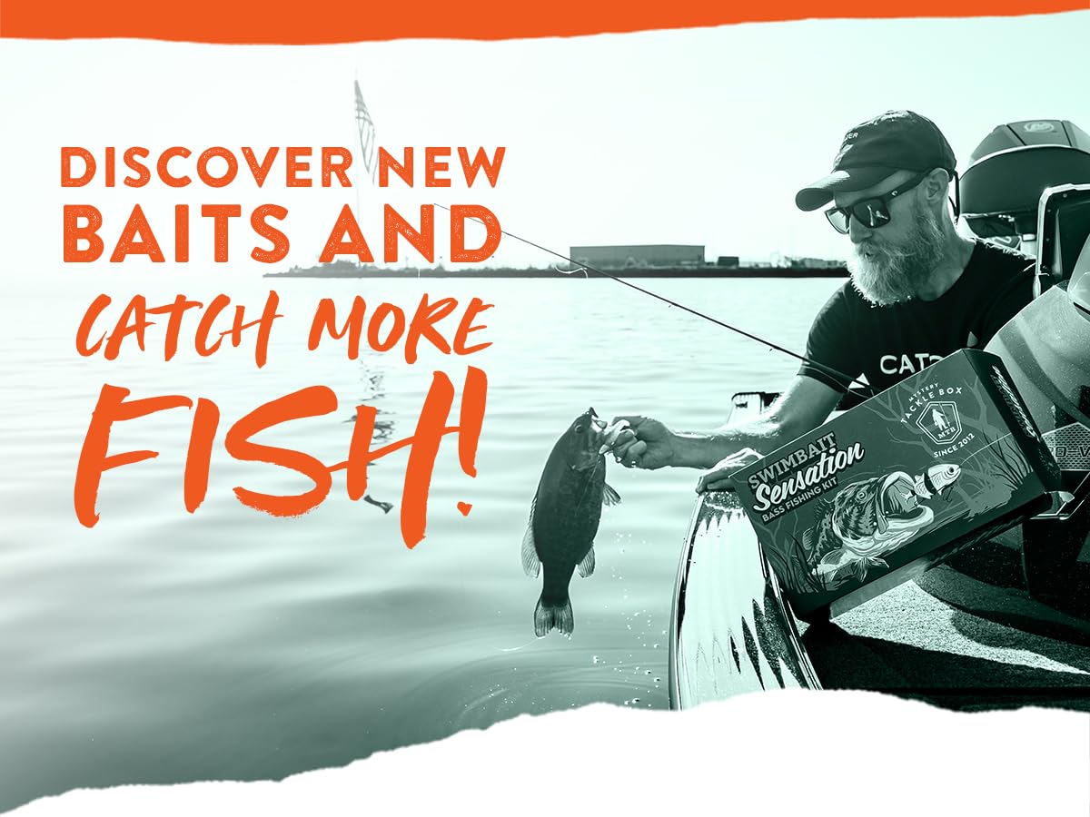 Catch Co Mystery Tackle Box swimbaits gift-ready pack appeals to beginners and seasoned anglers.