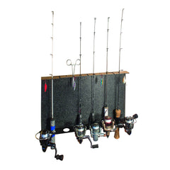 Catch Cover Ice Rod Rack wall-mounted keeps six rod-and-reel combos organized