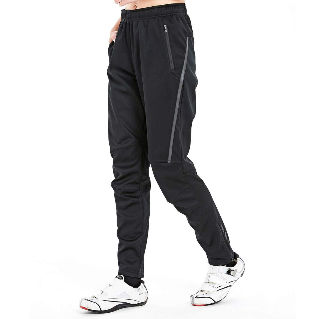 CATENA women's windproof cycling pant front view with zippered pockets for secure storage on winter rides