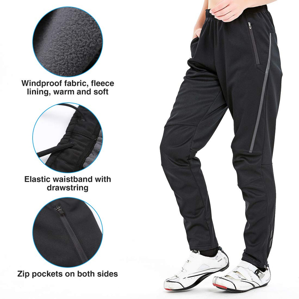 CATENA women's windproof cycling pant side view showing articulated knee for flexible movement