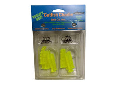 Catfish Charlie chartreuse dip worms for quick dipping and stronger bite appeal