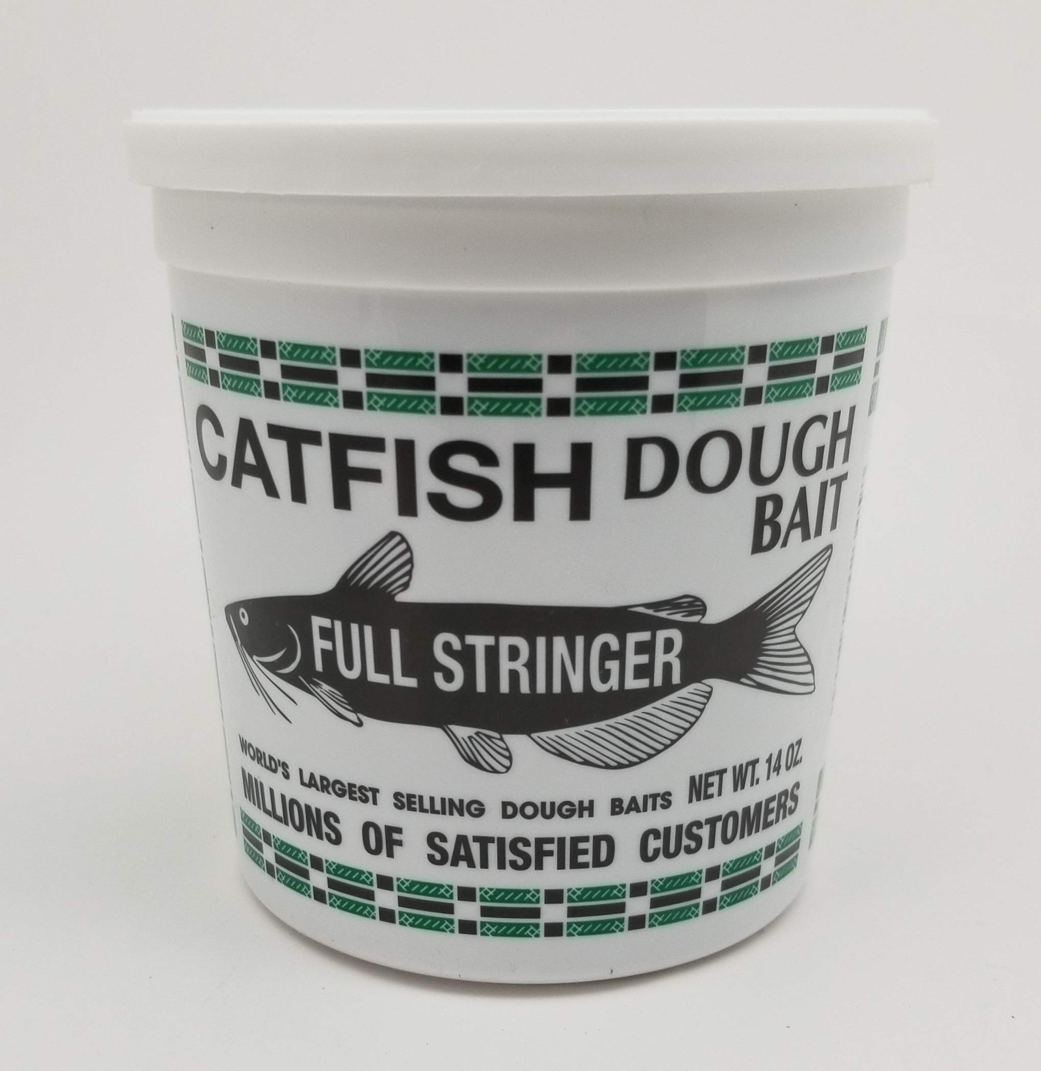 Packaging label showing Catfish Charlie Dough Bait flavors
