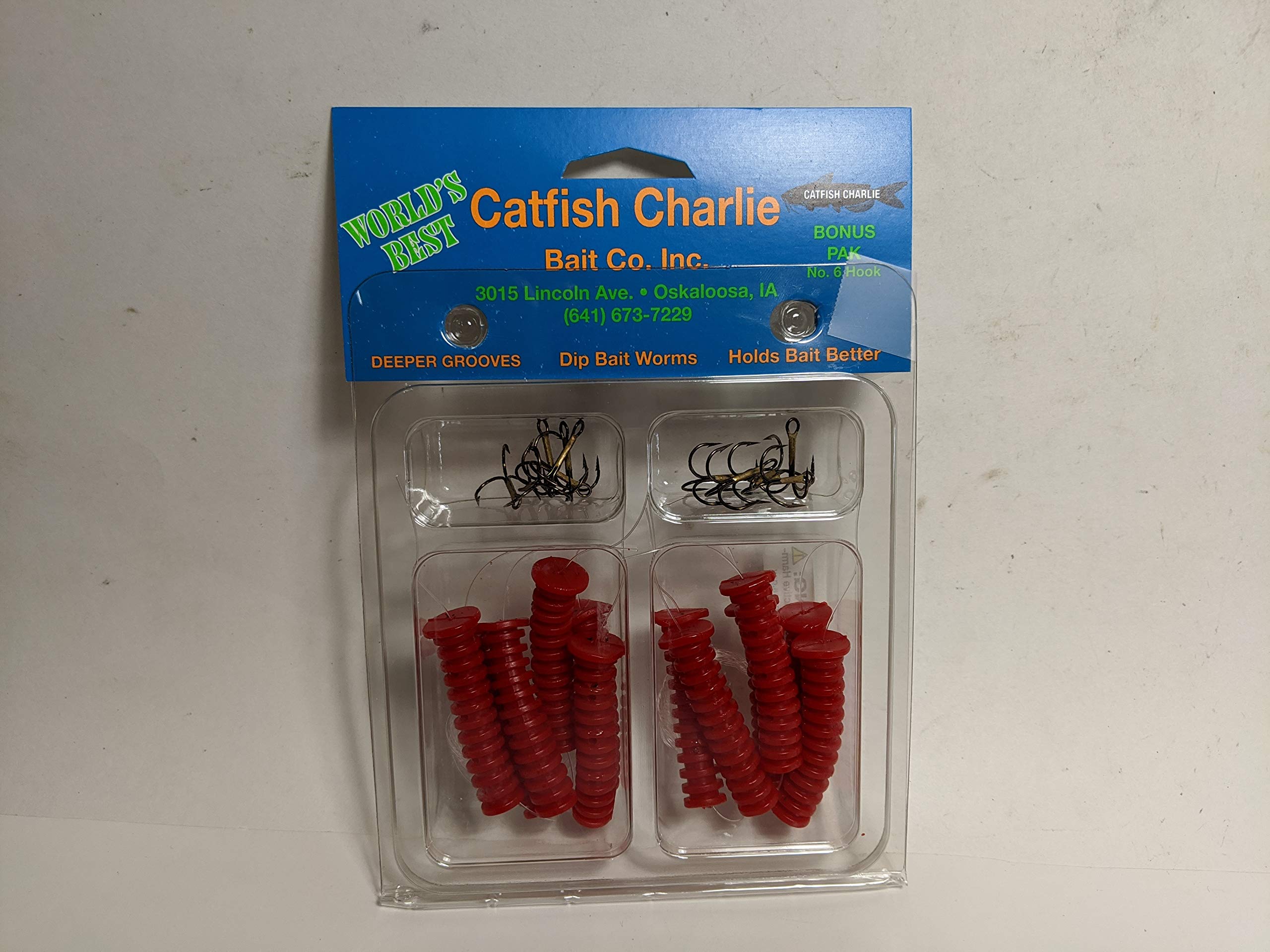 Catfish Charlie Plastic Dip Worms 12-pack yellow, durable bait for catfish.